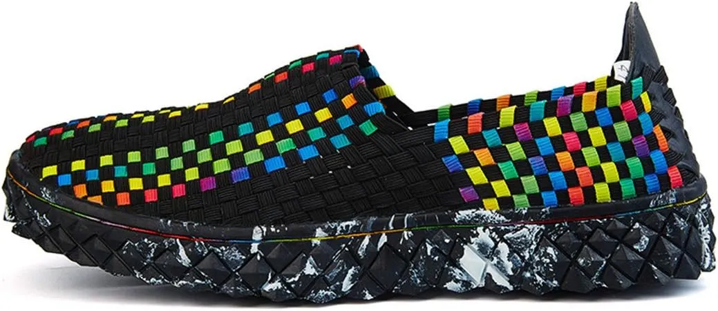 ChicWind Unisex Ultra Lightweight Woven Fashion Sneakers Casual Slip On Walking Shoes