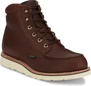 Chippewa Men's Edge Walker 6" Waterproof Lace-Up Wedge Soft Toe Work Boot, Briar Haystack - Durable & Comfortable Moc Toe Boots for Men