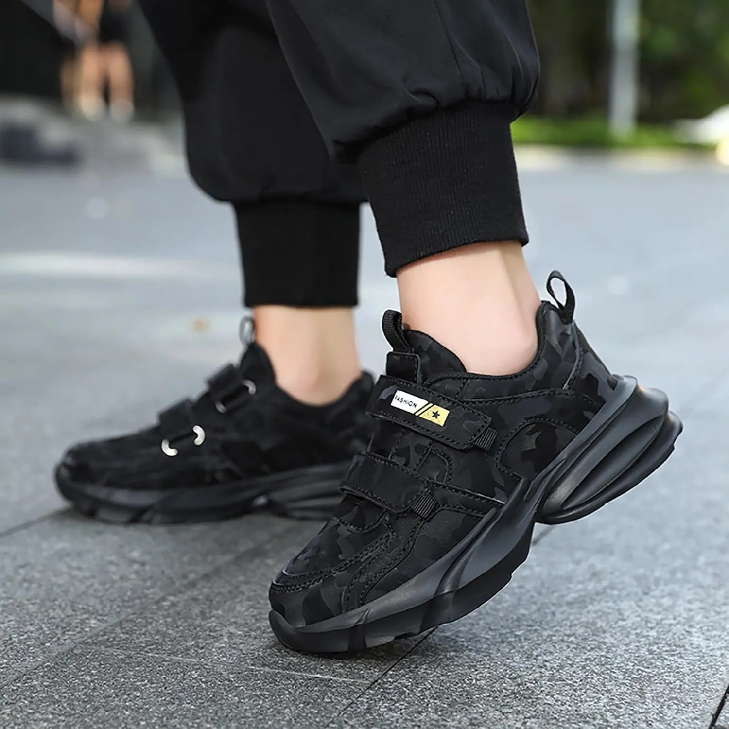 Chunky Sole Rubber Sneaker for Big Kids Childrens Running Sport Shoes Boys Open Toe Non Slip Light Breathable Shoes