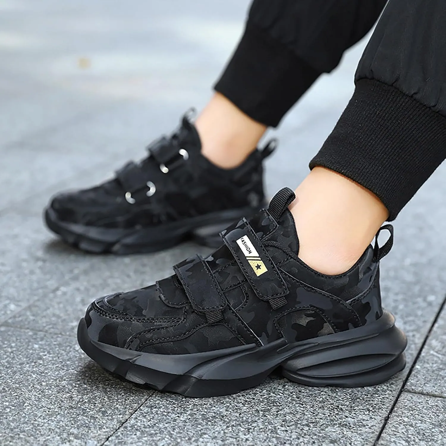 Chunky Sole Rubber Sneaker for Big Kids Childrens Running Sport Shoes Boys Open Toe Non Slip Light Breathable Shoes
