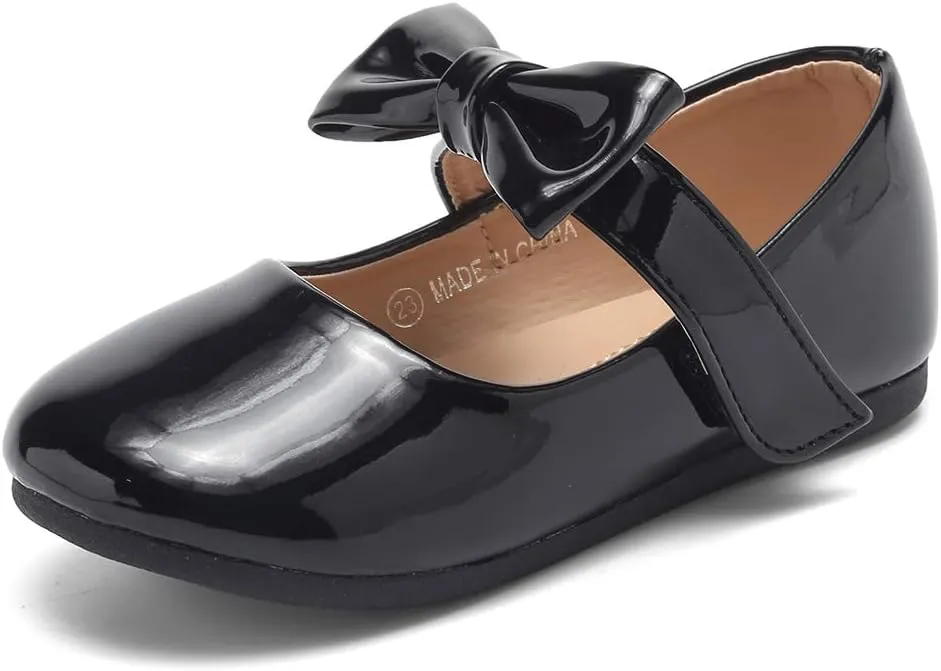 CIOR Toddler Girls Ballet Flats Shoes Ballerina Bowknot Jane Mary Princess Dress Shoes for Wedding Party School