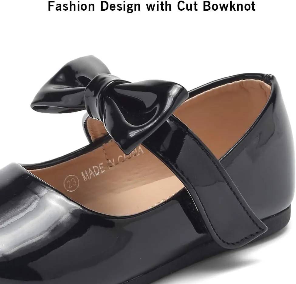 CIOR Toddler Girls Ballet Flats Shoes Ballerina Bowknot Jane Mary Princess Dress Shoes for Wedding Party School