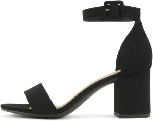 CITYCLASSIFIED Cake ~ Women Fashion Open Toe Ankle Buckle Strap Low Chunky Heels Sandals Shoes