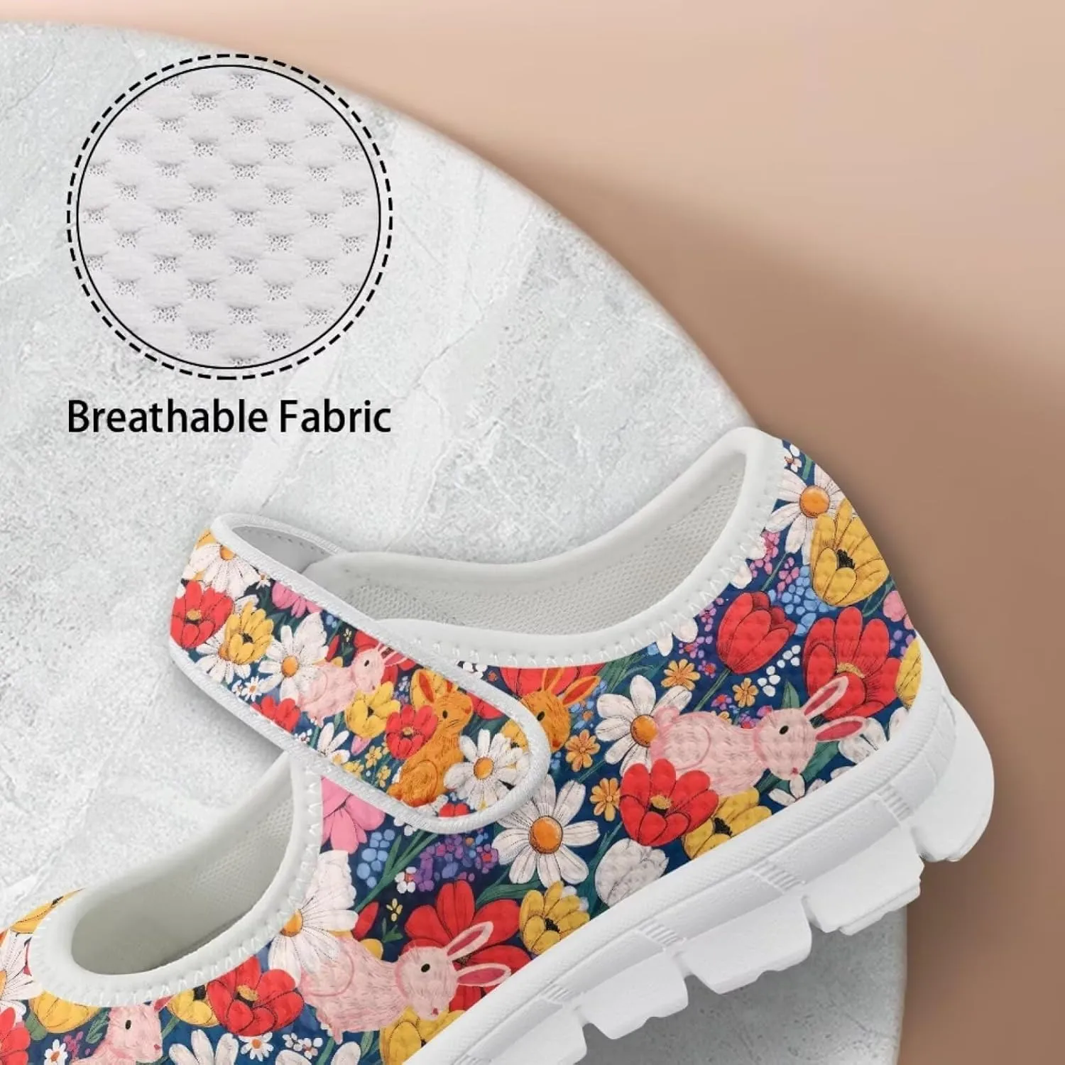 Coloranimal Mary Jane Shoes Women Slip On Shoes Casual Mary Jane Flat Womens Dressy Easter Theme Flats Shoes Women's Walking Shoes