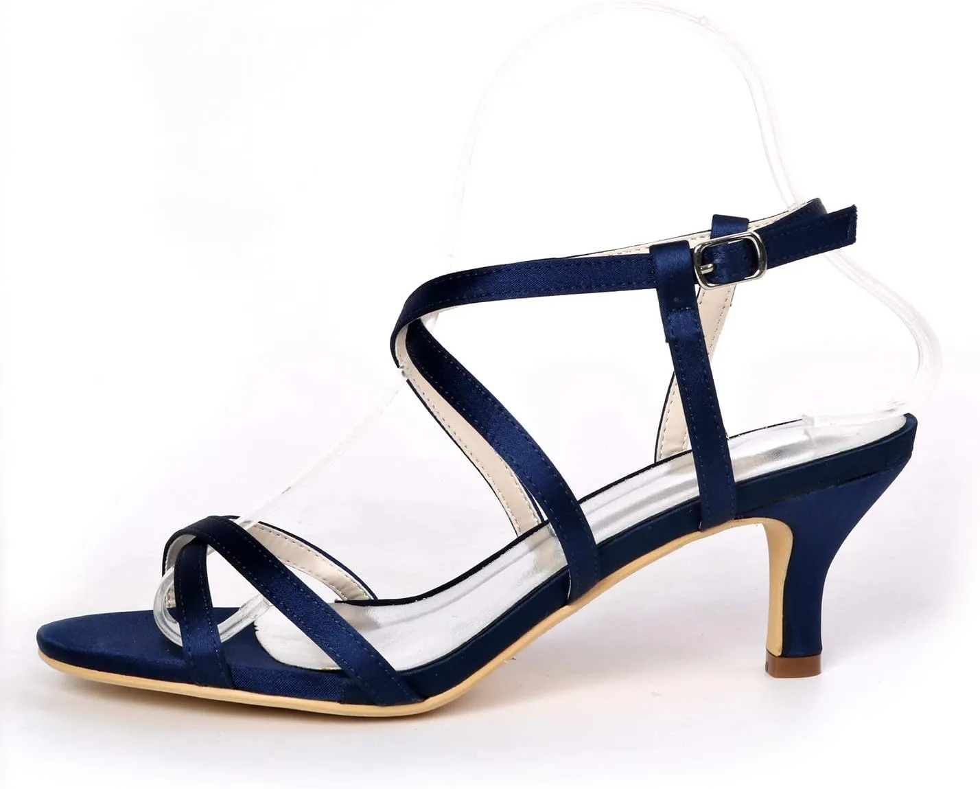 Cross Strappy Open Toe Dressy Sandals Ankle Strap Low Heel Bridal Wedding Bridesmaid Evening Party Prom Heeled Shoes for Women