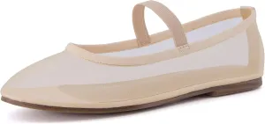 CUSHIONAIRE Women's Echo mesh Bow Flat with  Memory Foam and Wide Widths Available