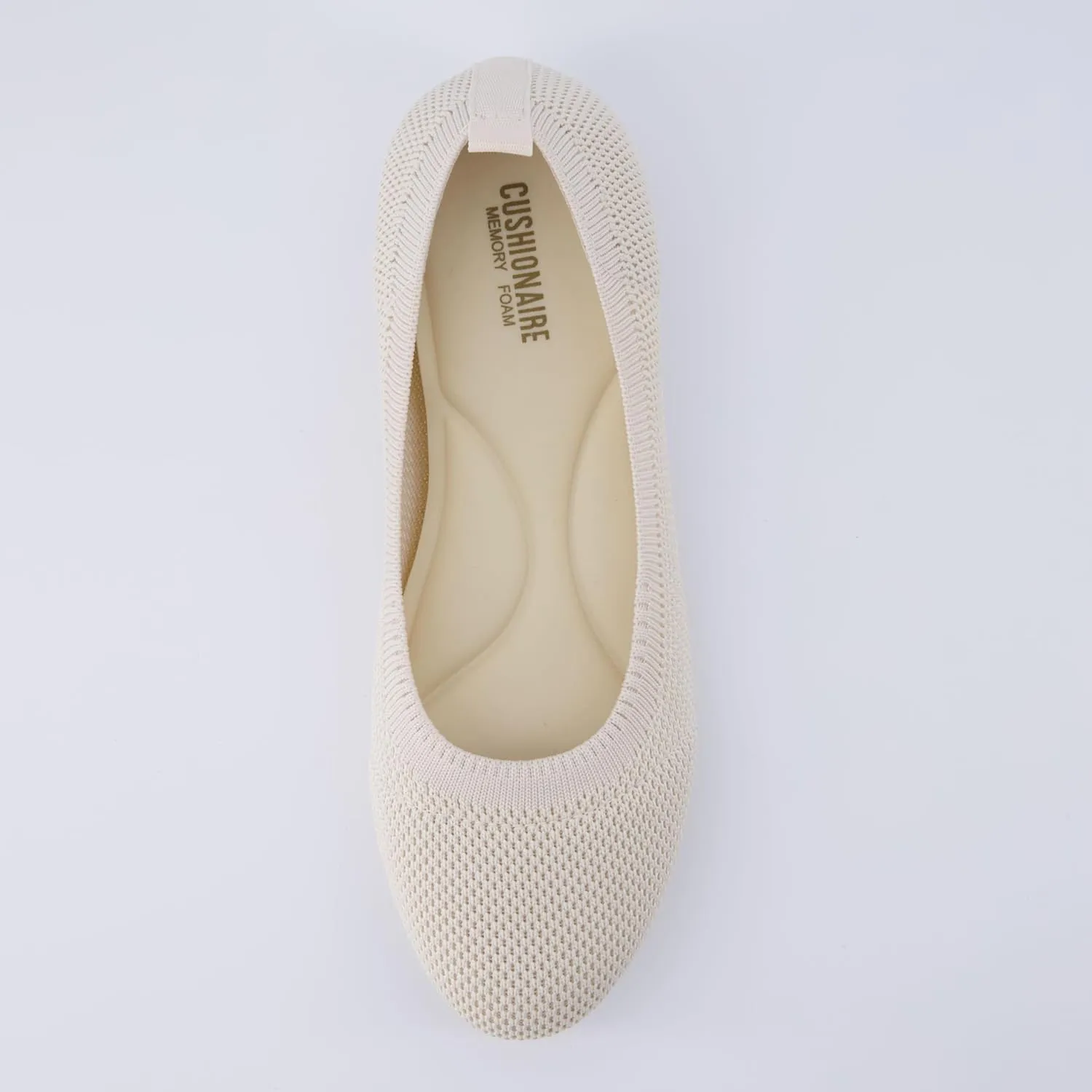 CUSHIONAIRE Women's Whiz Hidden Wedge Knit Flat with  Memory Foam and Wide Widths Available