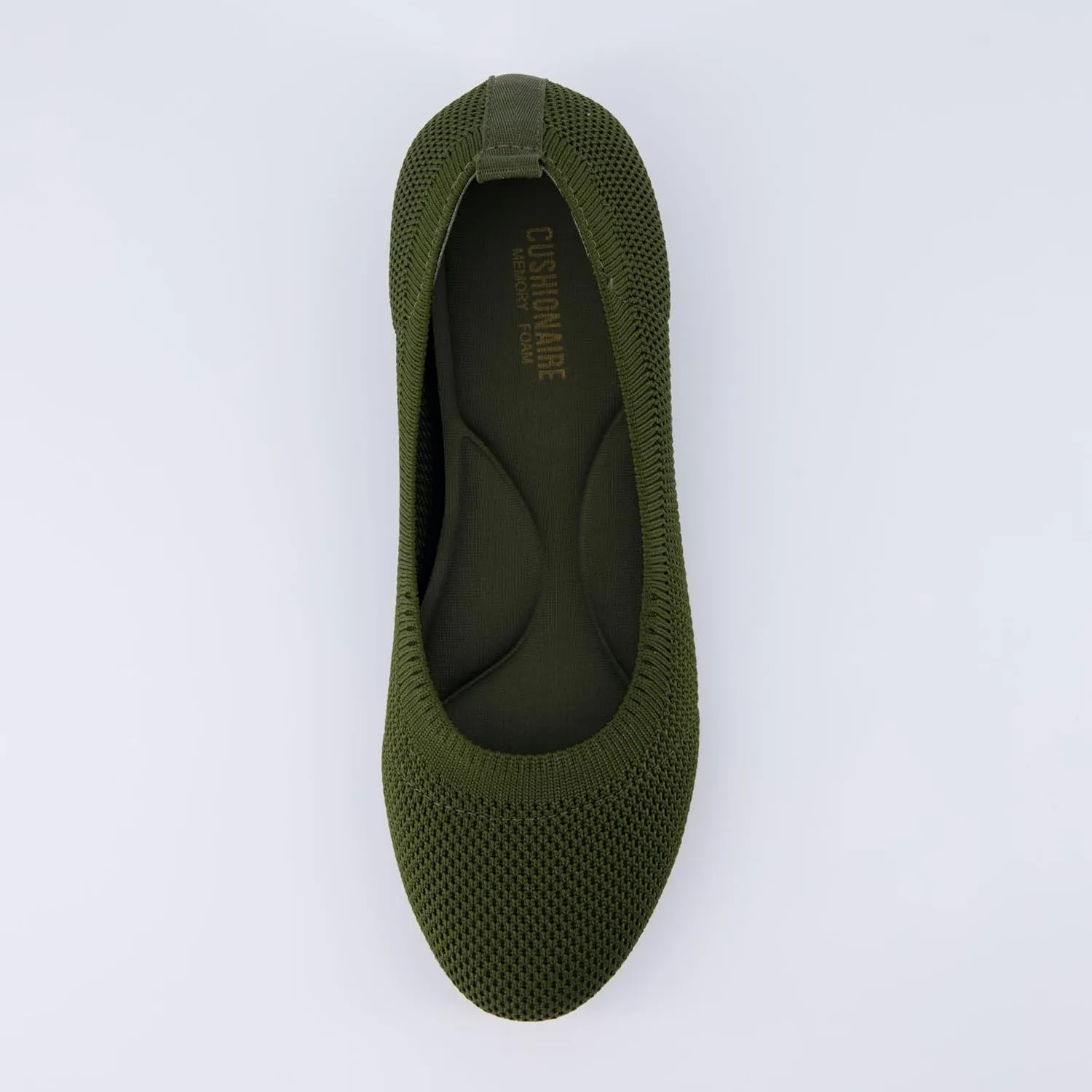 CUSHIONAIRE Women's Whiz Hidden Wedge Knit Flat with  Memory Foam and Wide Widths Available