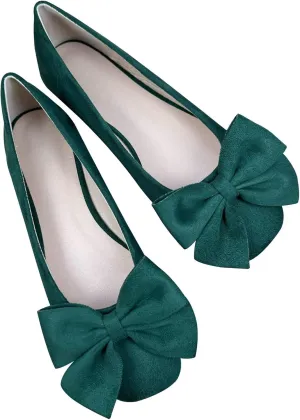 Dear Time Women's Bowknot Flats Square Toe Elegant Flats Shoes Comfort Ballet Flats Slip-on Casual Shoes