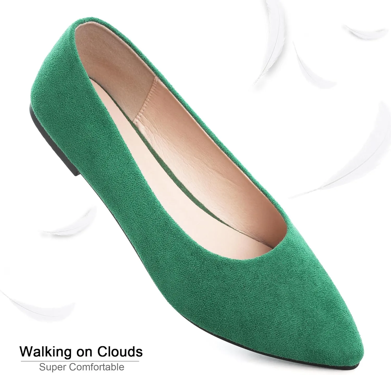 Dear Time Women's Pointed Toe Ballet Flat Shoes Simple Casual Office Work Shoes Slip-on Comfortable Shoes