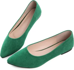 Dear Time Women's Pointed Toe Ballet Flat Shoes Simple Casual Office Work Shoes Slip-on Comfortable Shoes