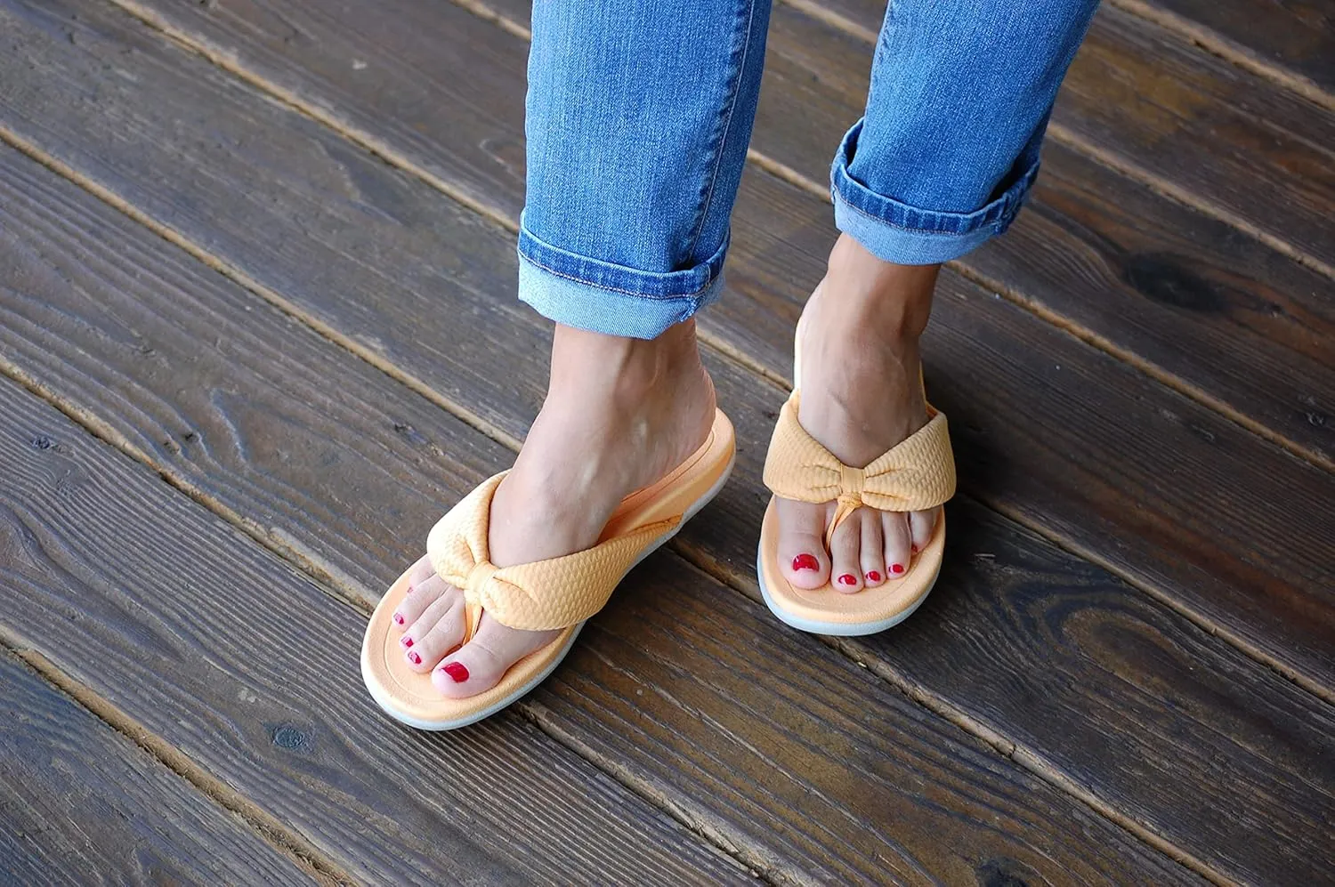 Dearfoams Women's Original Comfort Olivia Thong Flip Flop Sandal with Arch Support