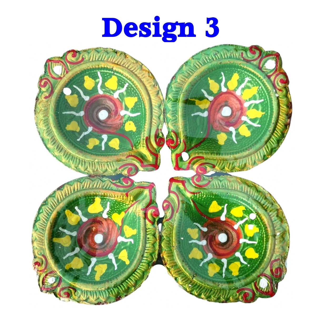 Decorated Clay Lamp (Diya)