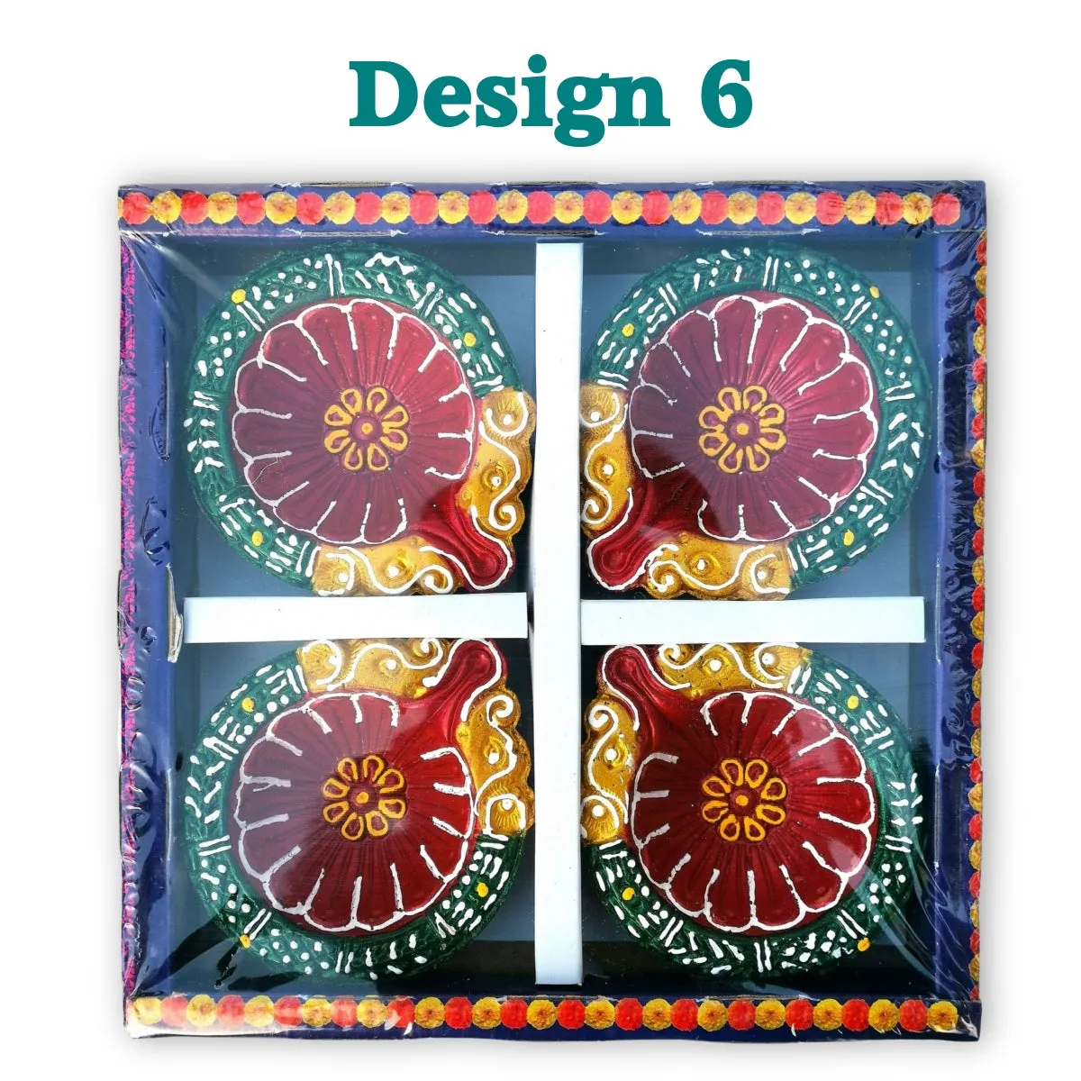 Decorated Clay Lamp (Diya)