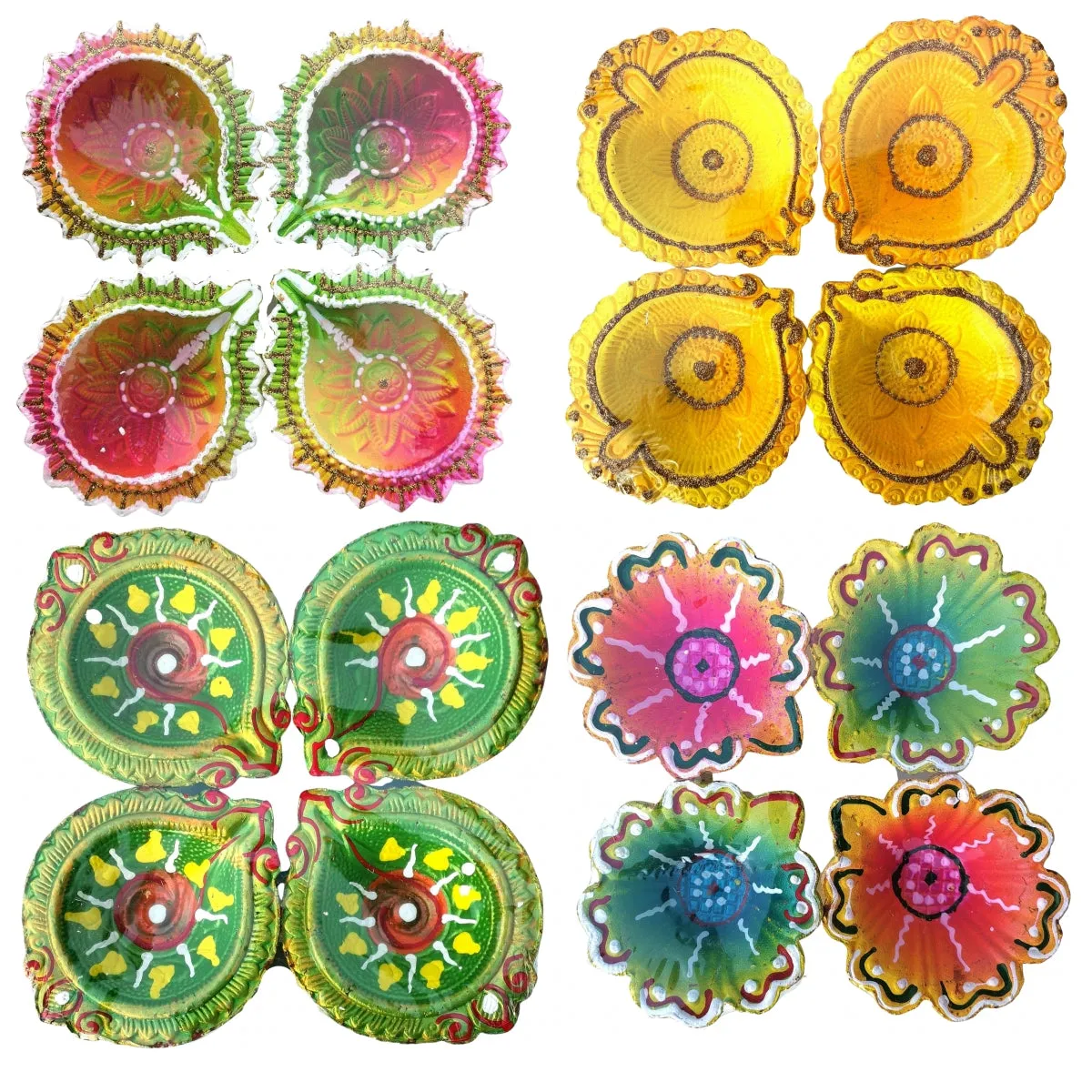 Decorated Clay Lamp (Diya)