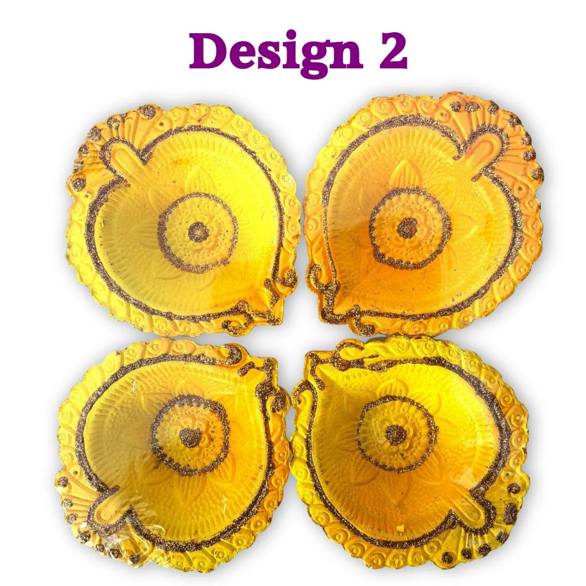 Decorated Clay Lamp (Diya)