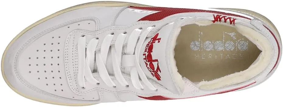 Diadora Mens Mi Basket Row Cut Lace Up Sneakers Shoes Casual - White