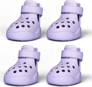 Dog Shoes: Non-Slip Waterproof Sandals for Hot Pavement & Winter, Breathable Perforated Boots, Large/Medium/Small Sizes, Ideal Paw Protector, Outdoor Clog Booties (Purple,Size 3: (2.24’’x1.85’’)(L*W))