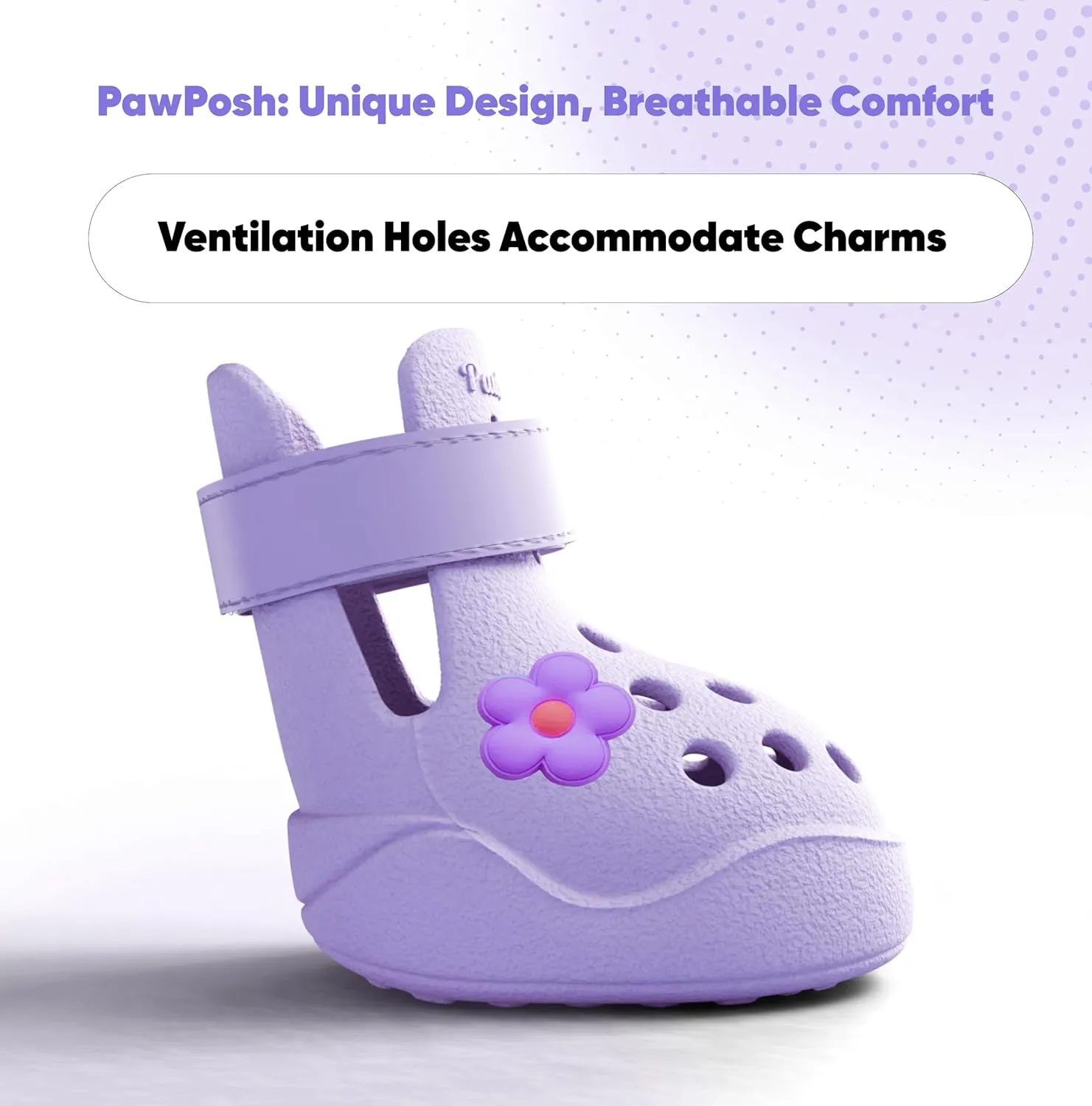 Dog Shoes: Non-Slip Waterproof Sandals for Hot Pavement & Winter, Breathable Perforated Boots, Large/Medium/Small Sizes, Ideal Paw Protector, Outdoor Clog Booties (Purple,Size 3: (2.24’’x1.85’’)(L*W))