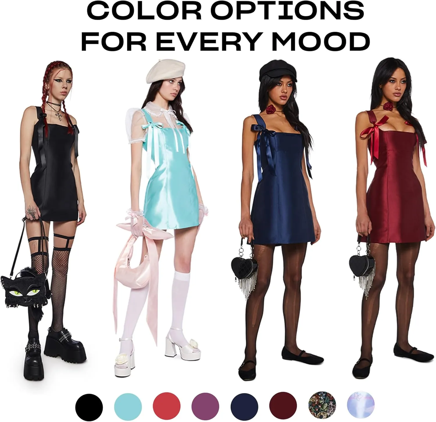 Dolls Kill Pixie Stardust Mini Dress by Current Mood - Taffeta Dress with Fit and Flare Silhouette