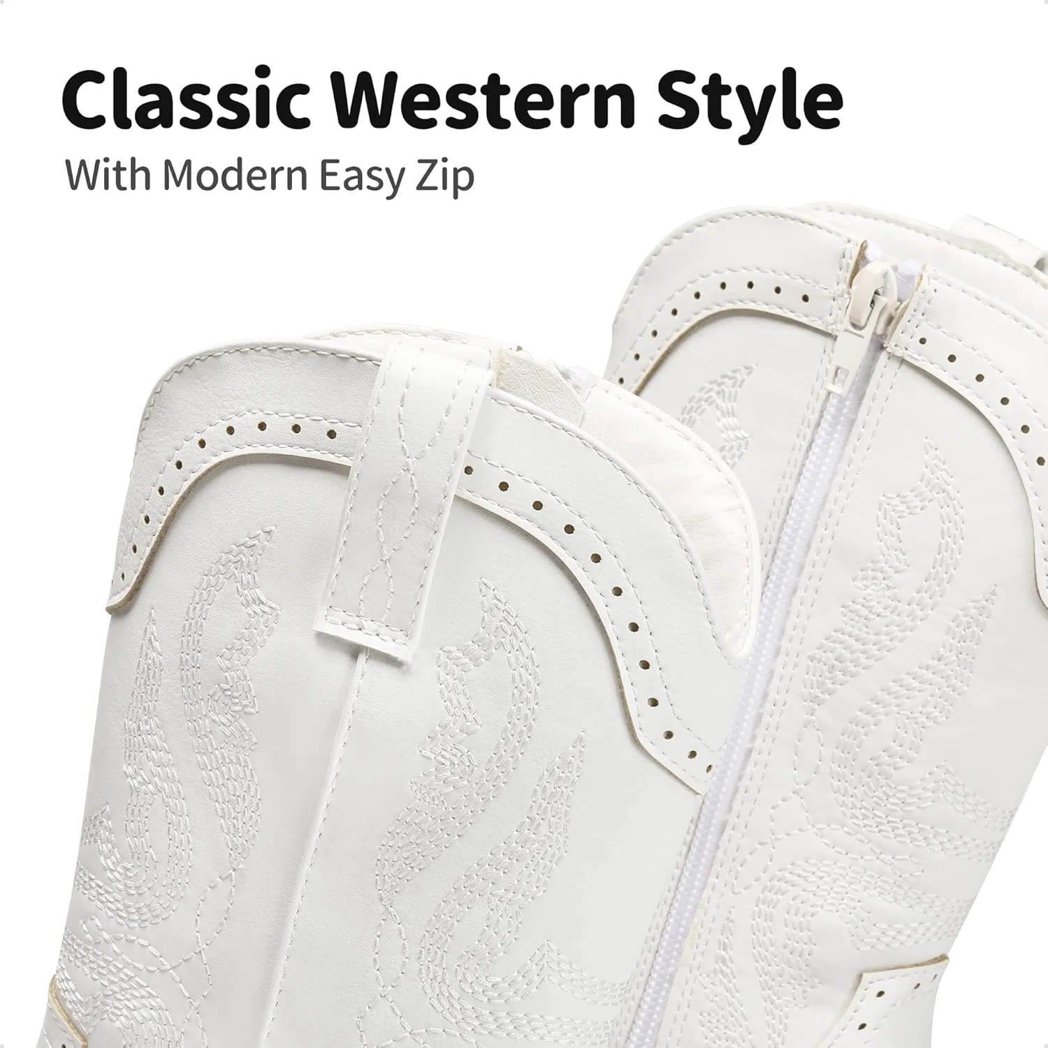 DREAM PAIRS Cowgirl Boots for Girls Boys Cowboy Boots Kids Western Embroidered Mid Calf Riding Shoes with Walking Heel Toddler/Little Kid/Big Kid