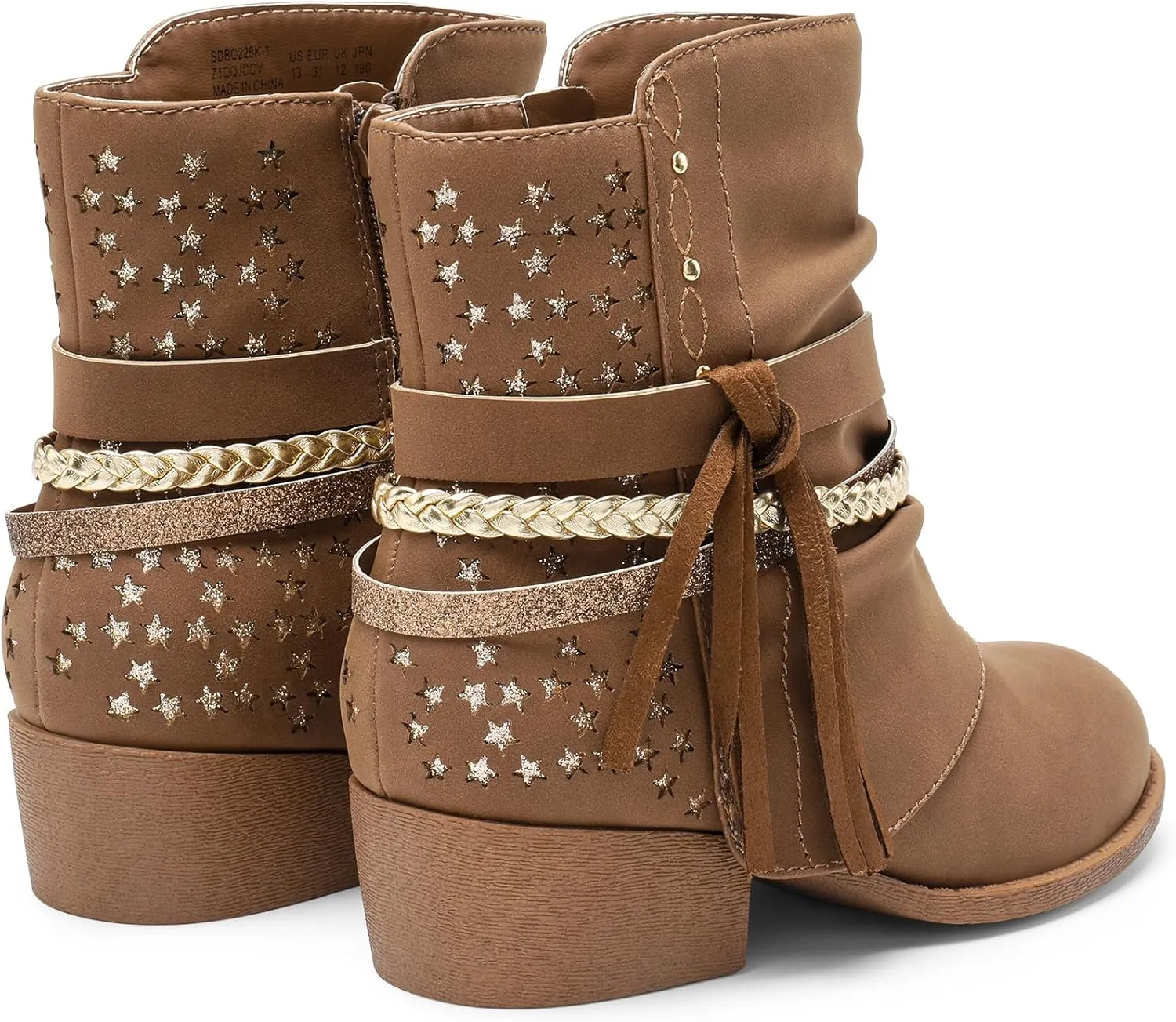 DREAM PAIRS Girls Ankle Boots Side Zipper Low Heels Boots Little Kid/Big Kid
