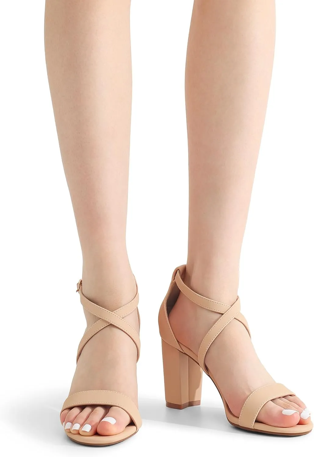 DREAM PAIRS Women’s Ankle Strap Dress Low Chunky Block Open Toe Heel Sandals for Party Wedding