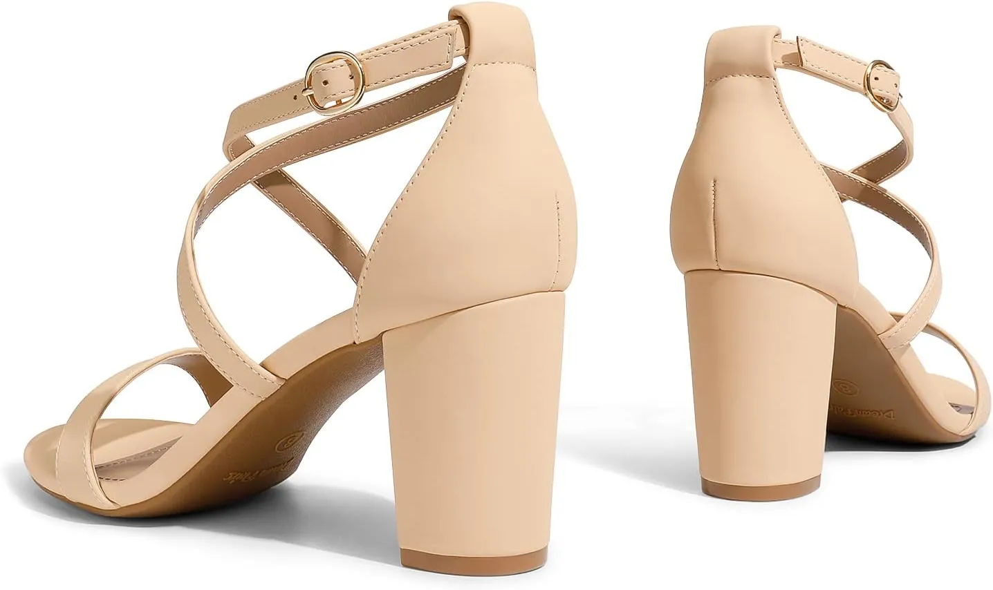 DREAM PAIRS Women’s Ankle Strap Dress Low Chunky Block Open Toe Heel Sandals for Party Wedding