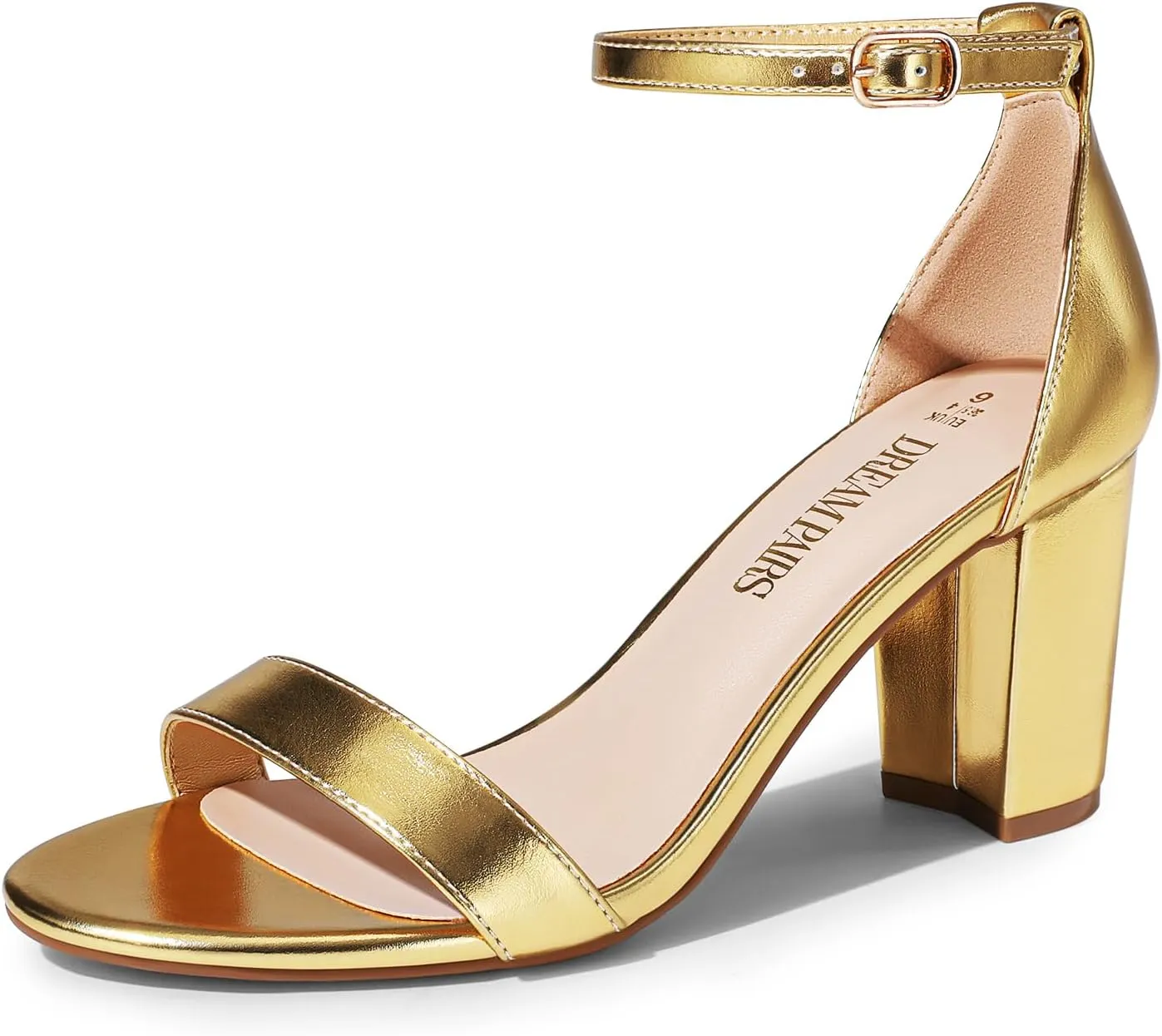 DREAM PAIRS Women's Chunk Low Heel Pump Sandals