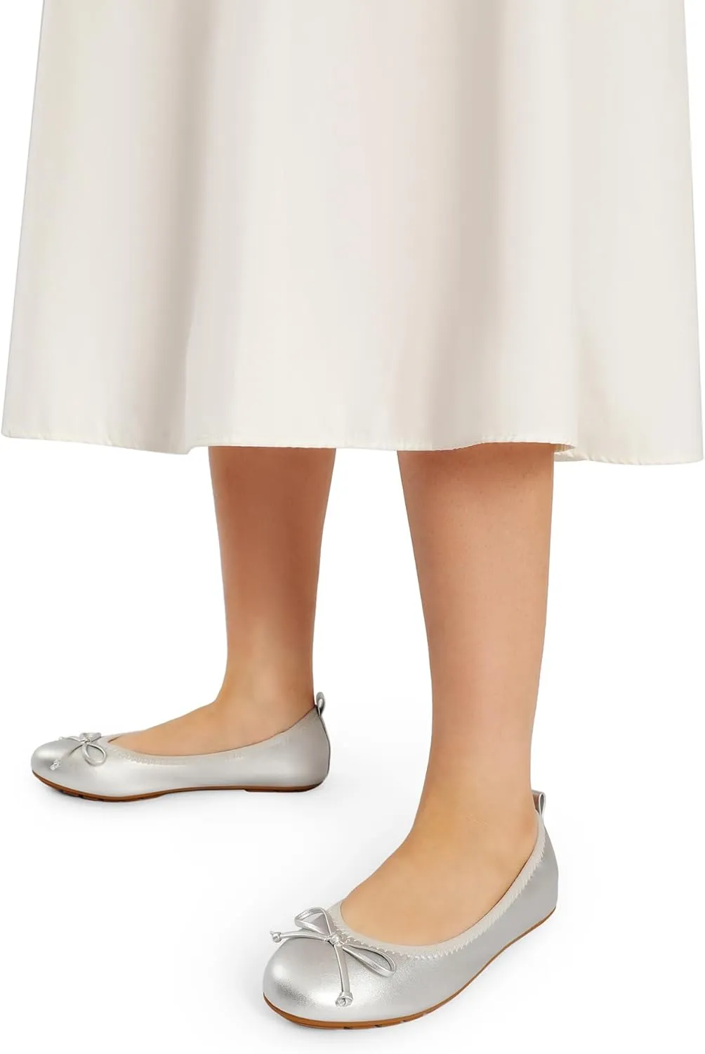 DREAM PAIRS Women's Flats, Foldable Ballet Flats for Women, Bowknot Round Toe Comfort Light Weight Slip-On Dress Shoes