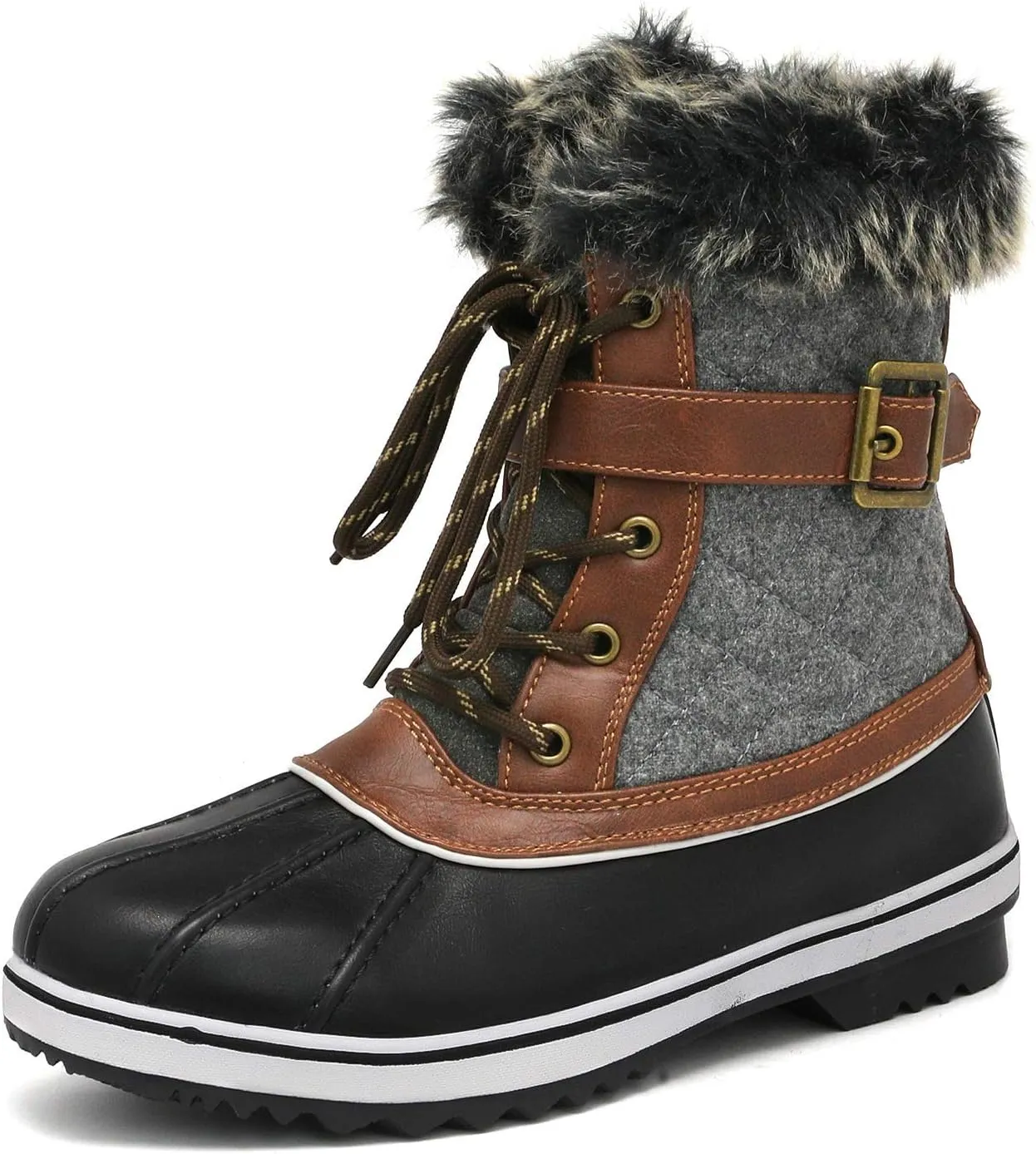 DREAM PAIRS Women's Mid Calf WaterProof Winter Snow Boots