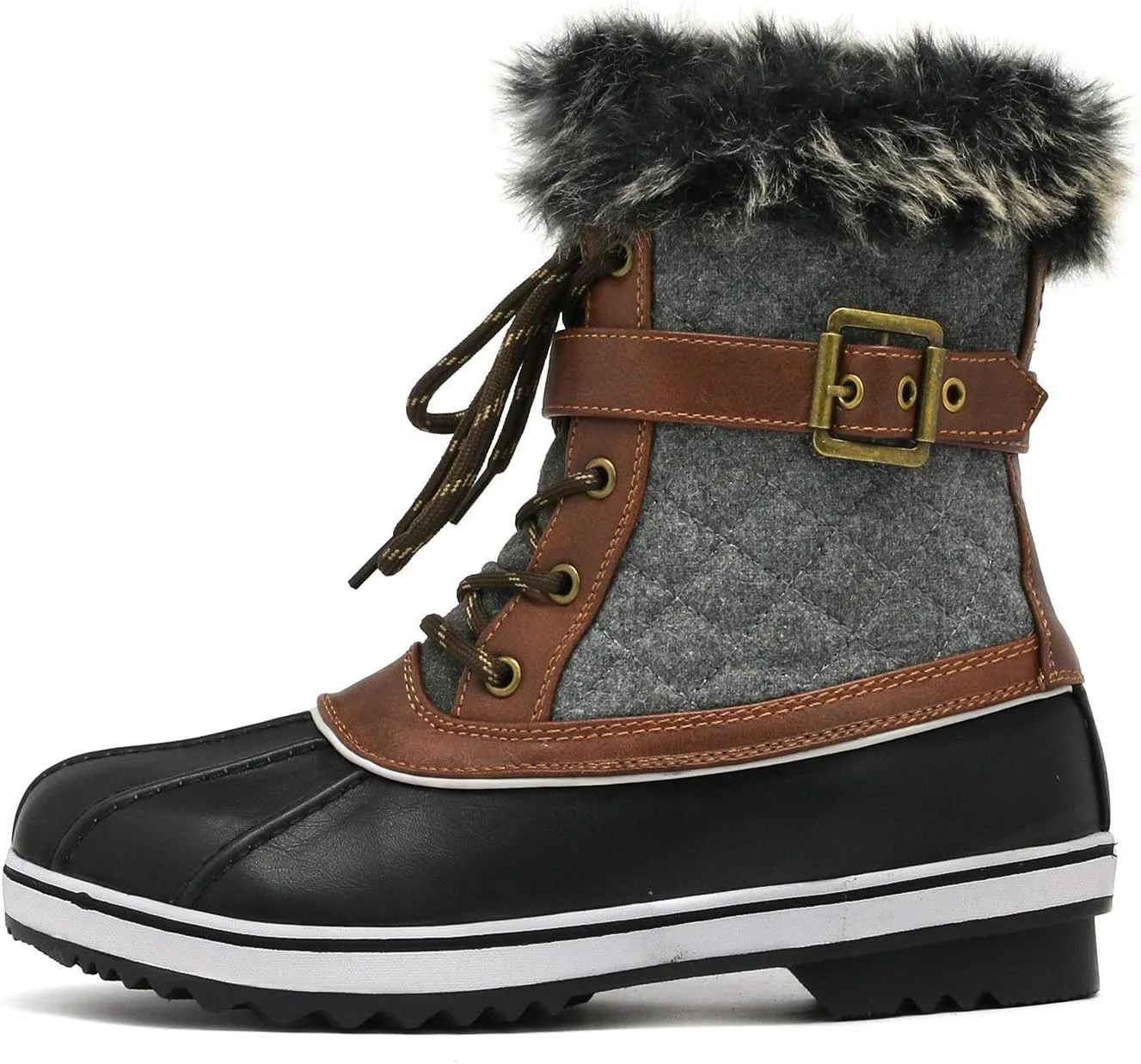 DREAM PAIRS Women's Mid Calf WaterProof Winter Snow Boots