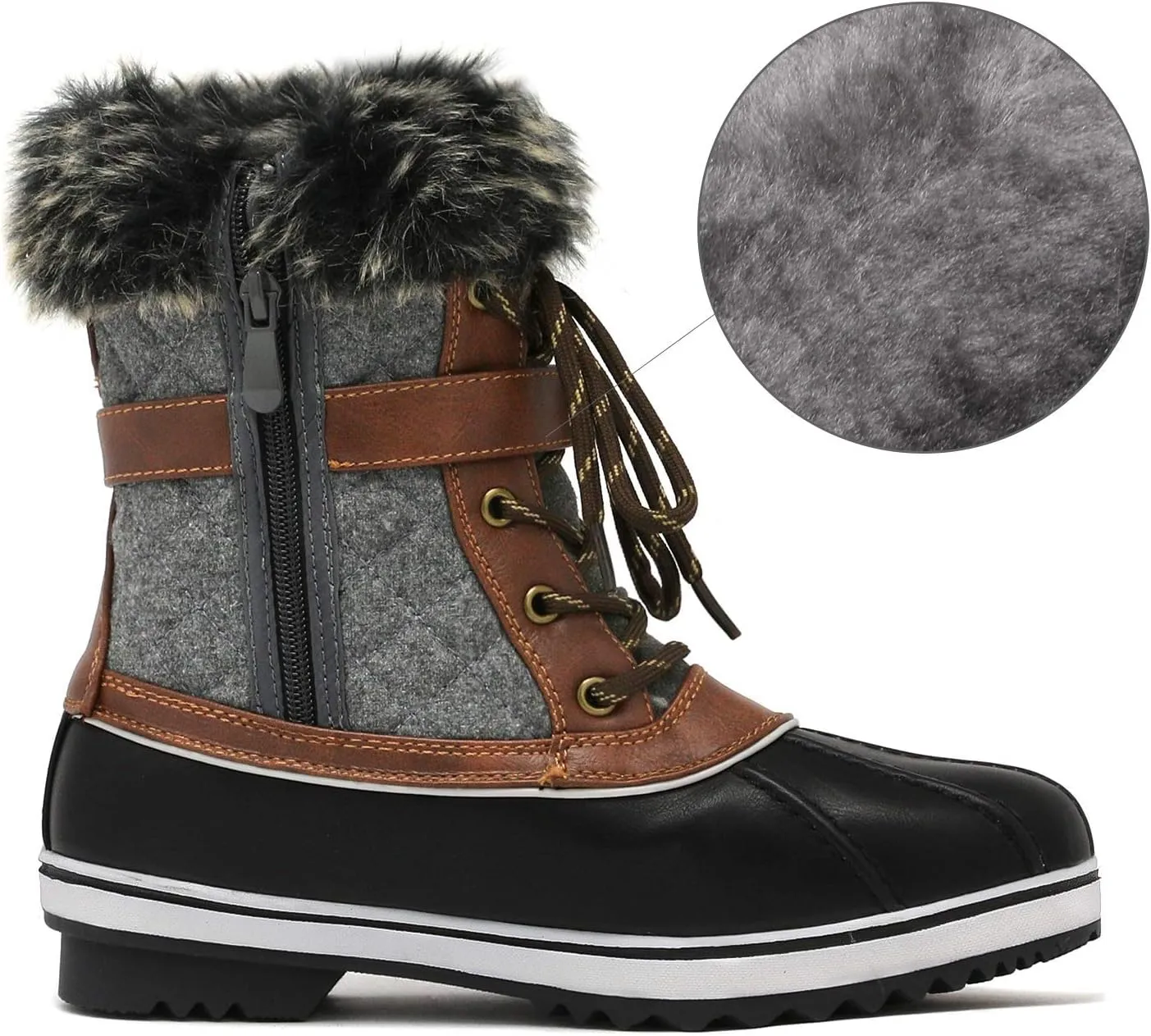 DREAM PAIRS Women's Mid Calf WaterProof Winter Snow Boots