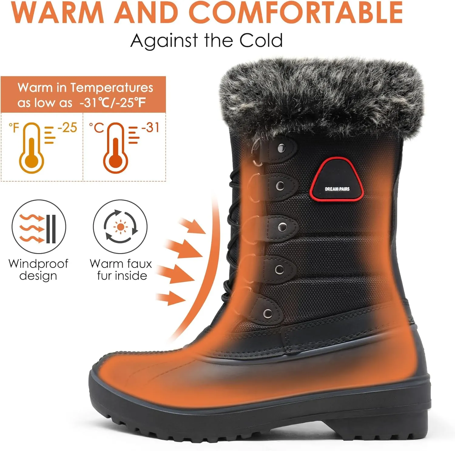 DREAM PAIRS Women's Snow Boots