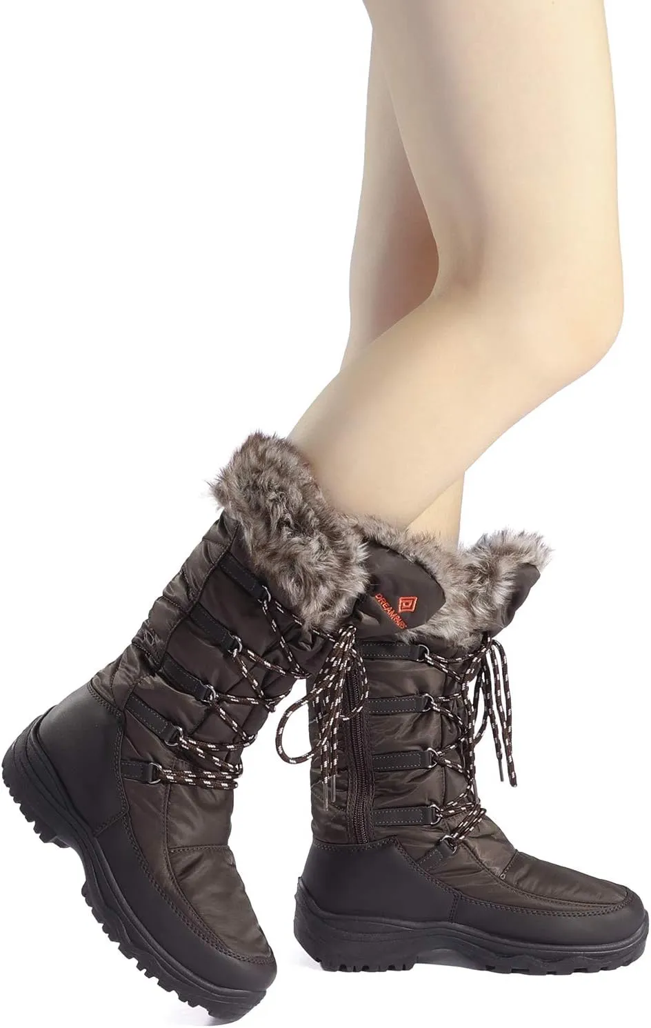 DREAM PAIRS Women's Warm Faux Fur Lined Mid-Calf Winter Snow Boots