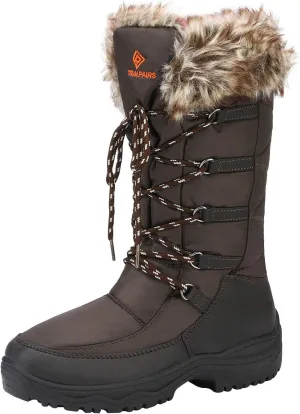 DREAM PAIRS Women's Warm Faux Fur Lined Mid-Calf Winter Snow Boots