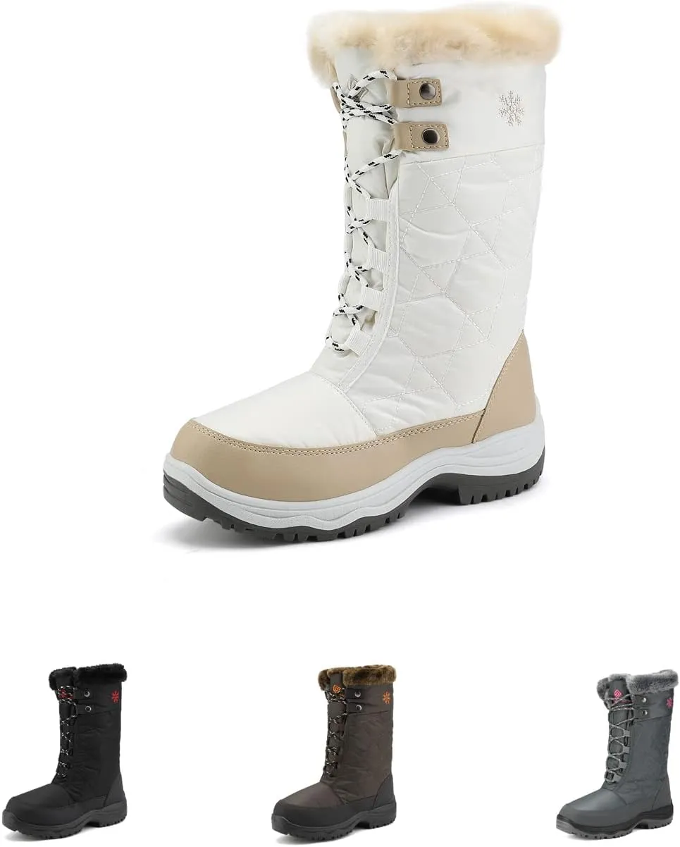 DREAM PAIRS Women's Warm Faux Fur Lined Mid-Calf Winter Snow Boots