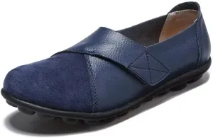 Easy Premium Orthopedic Leather Loafer (Blue,8)