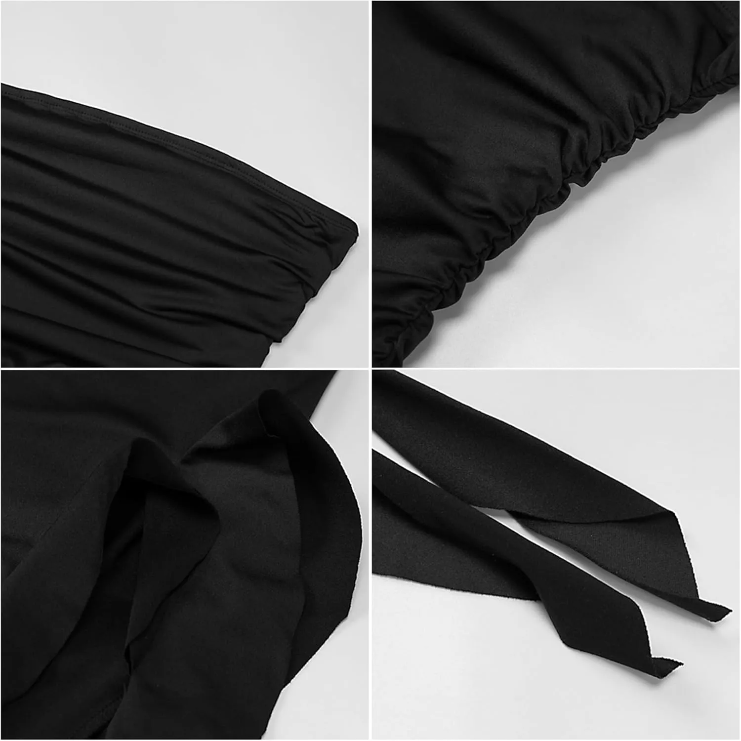Ecirod Womens Spaghetti Strap High Slit Bodycon Maxi Dress Square Neck Backless Party Club Dresses