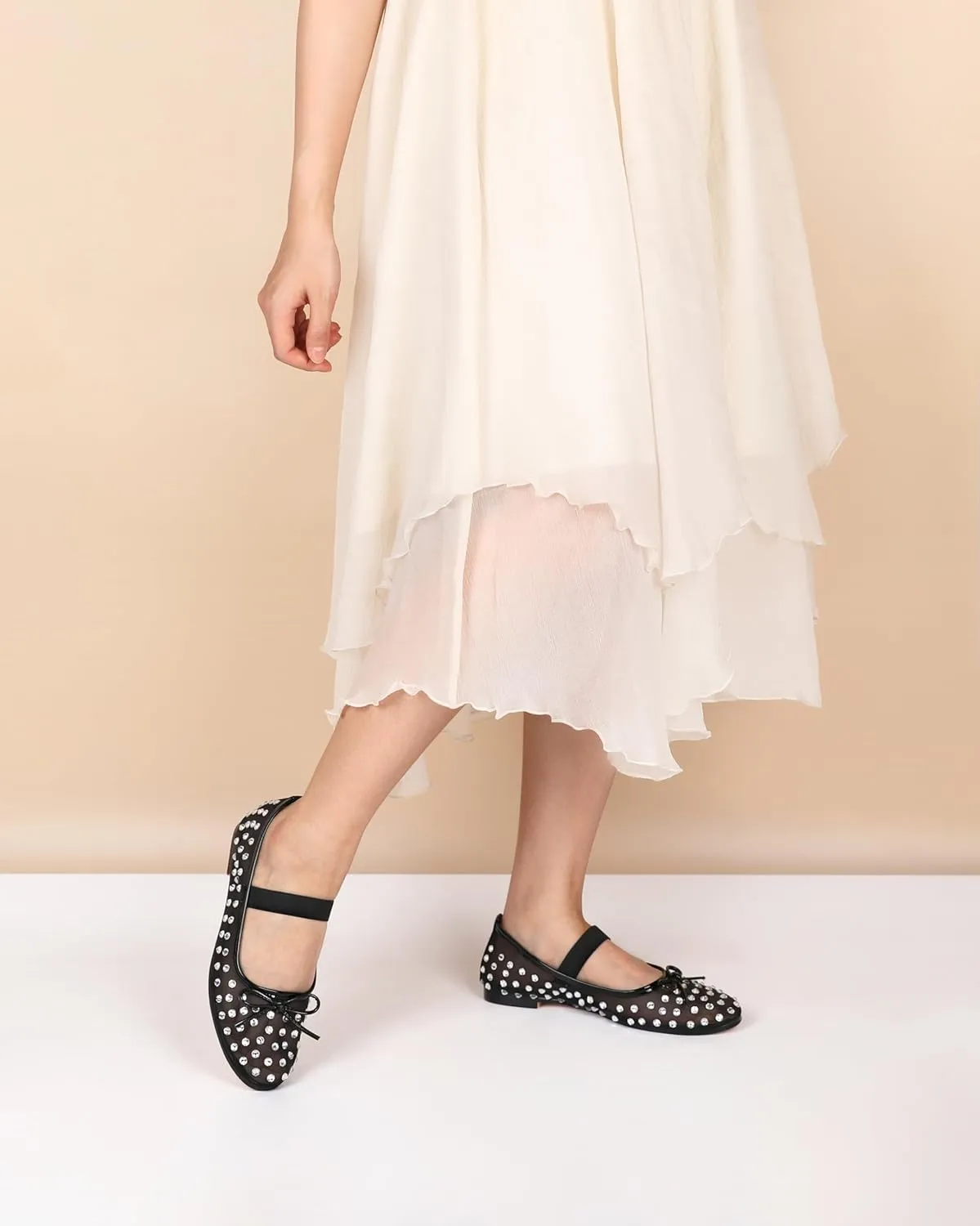 Eldof Flats Shoes Women Round Toe Slip On Ballet Flats Shoes for Dress Comfortable
