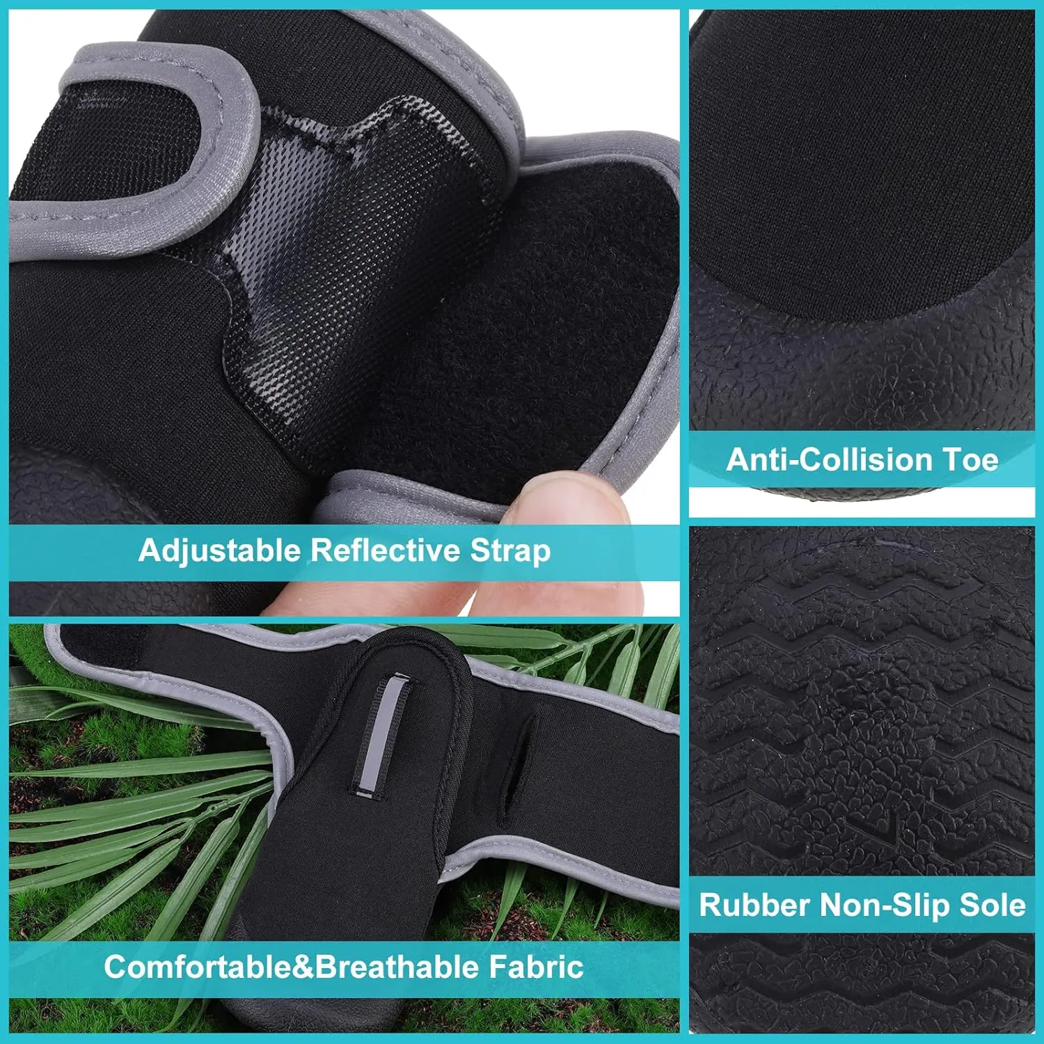 EXPAWLORER Waterproof Dog Shoes for Small Medium Large Dogs, Dog Shoes for Hot Pavement, Hiking Walking, Reflective Dog Booties for Outdoor Snow Rain Days, Anti-Slip Dog Boots & Paw Protectors