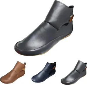 Fall Boots for Women 2025 Low Heel Arch Support Ankle Boots Casual Walking Short Booties Slip On Vintage Outdoor Flat Shoes