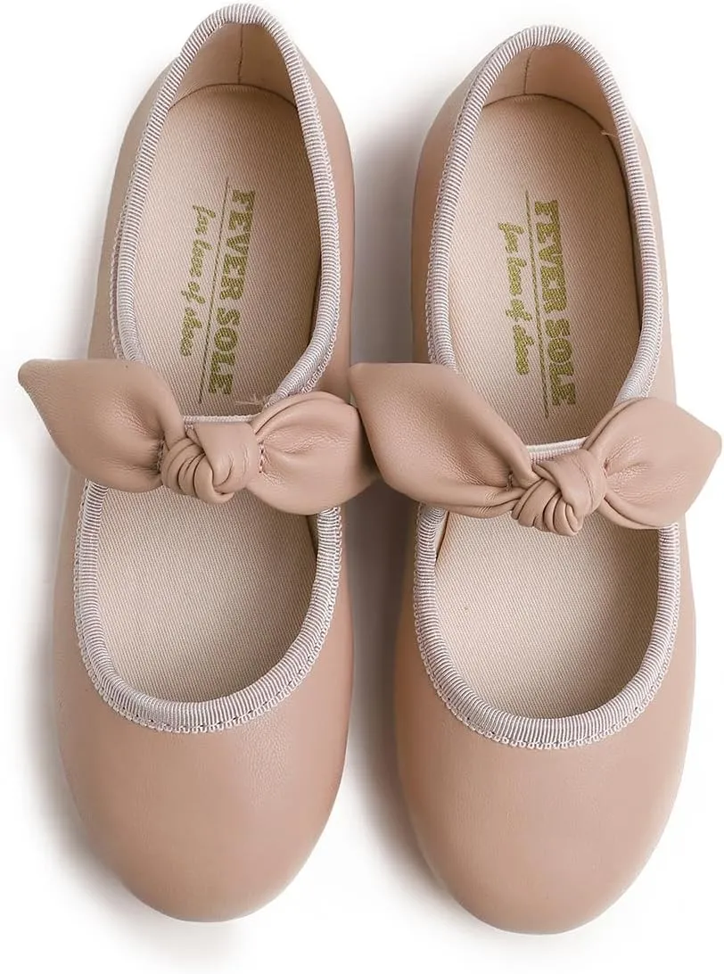 FEVERSOLE Girls Cute Dress Mary Jane Shoes Little Kids Casual Buckle Strap Flats