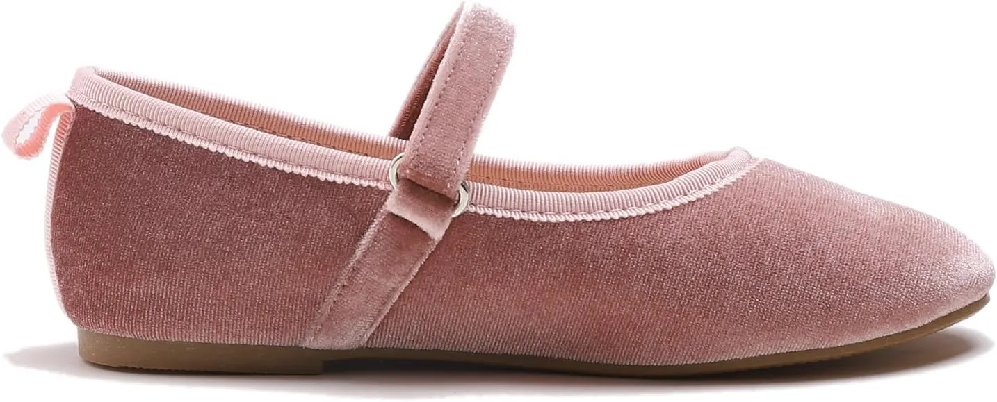 FEVERSOLE Girls Cute Dress Mary Jane Shoes Soft Party Holiday Ballet Flats