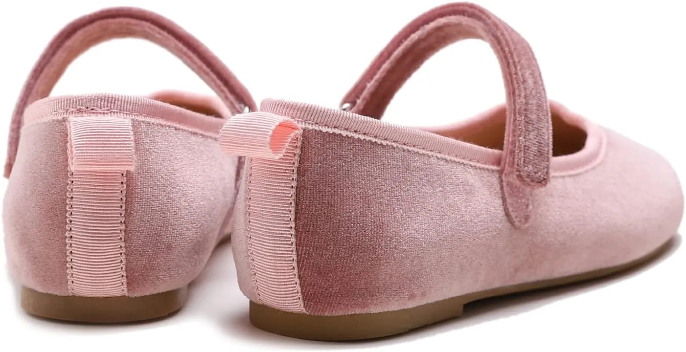 FEVERSOLE Girls Cute Dress Mary Jane Shoes Soft Party Holiday Ballet Flats