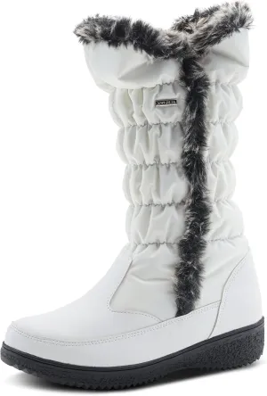 Flexus Spring Step Citywalk Tall Waterproof Winter Boots for Women - Ladies Snow Boots with Cozy Nylon & Faux Fur Lining - Women's Mid-Calf Boots with Zipper Closure