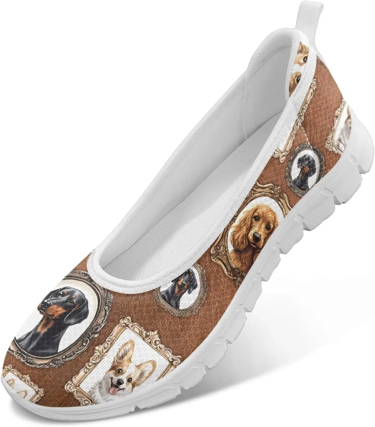 Forchrinse Colorful Palm Print Womens Slip on Walking Loafer Shoes Casual Comfy Dressy Shoes Ballet Flat Lightweight US5.5