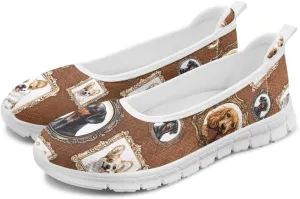 Forchrinse Colorful Palm Print Womens Slip on Walking Loafer Shoes Casual Comfy Dressy Shoes Ballet Flat Lightweight US5.5