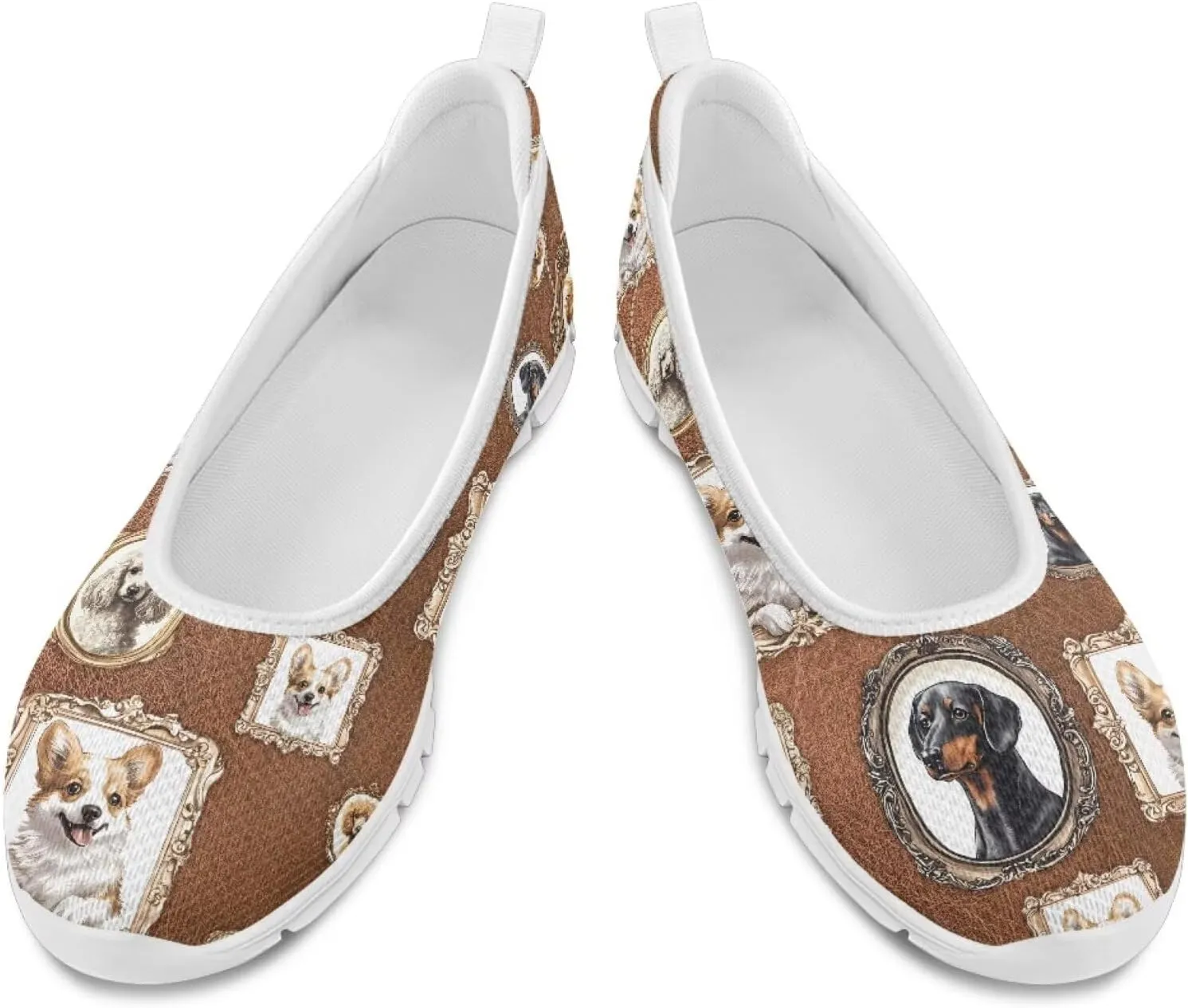 Forchrinse Colorful Palm Print Womens Slip on Walking Loafer Shoes Casual Comfy Dressy Shoes Ballet Flat Lightweight US5.5