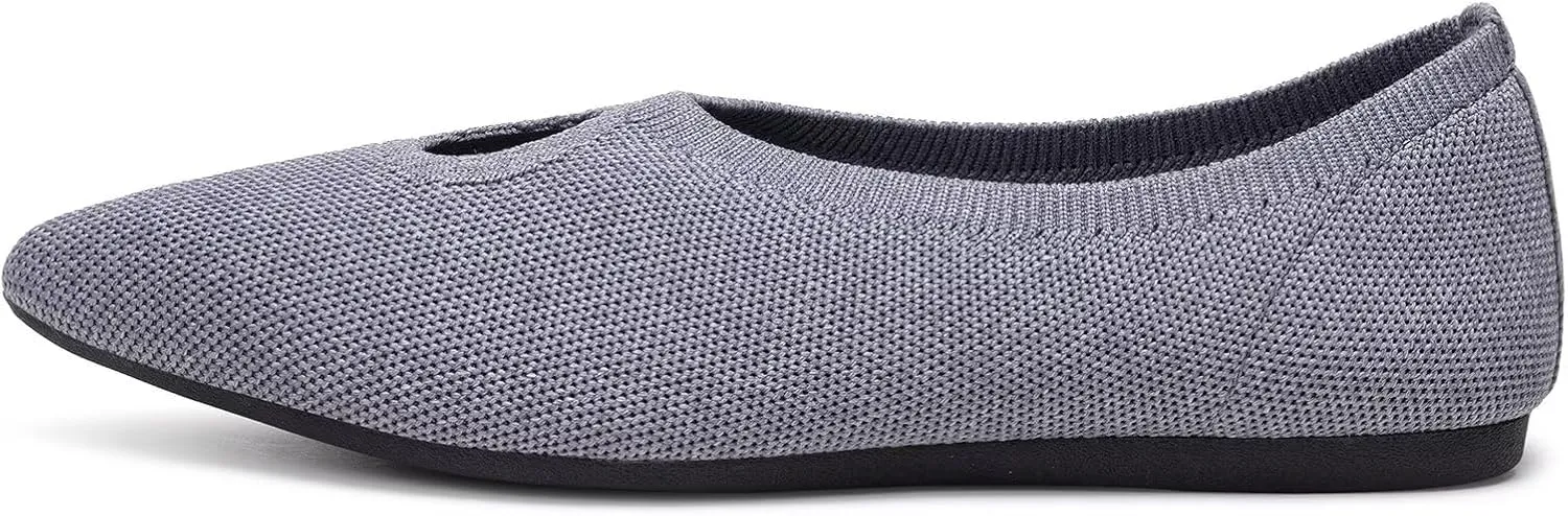 Frank Mully Women's Ballet Flats Teardrop Upper Pointed Toe Lightweight Flats for Women Comfortable Slip on Flats for Work Wedding Office